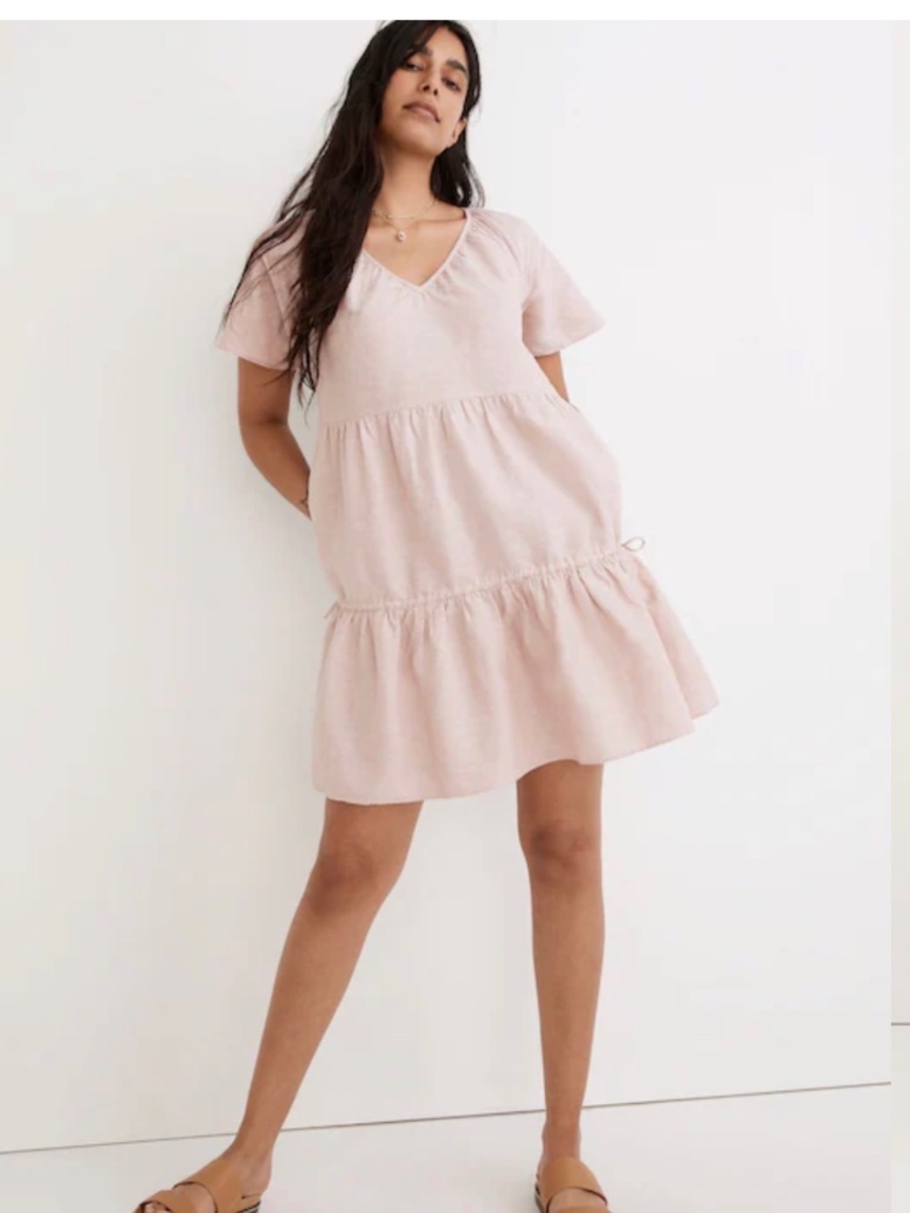 Madewell Linen-Blend Lorelei Mini Dress Size Medium